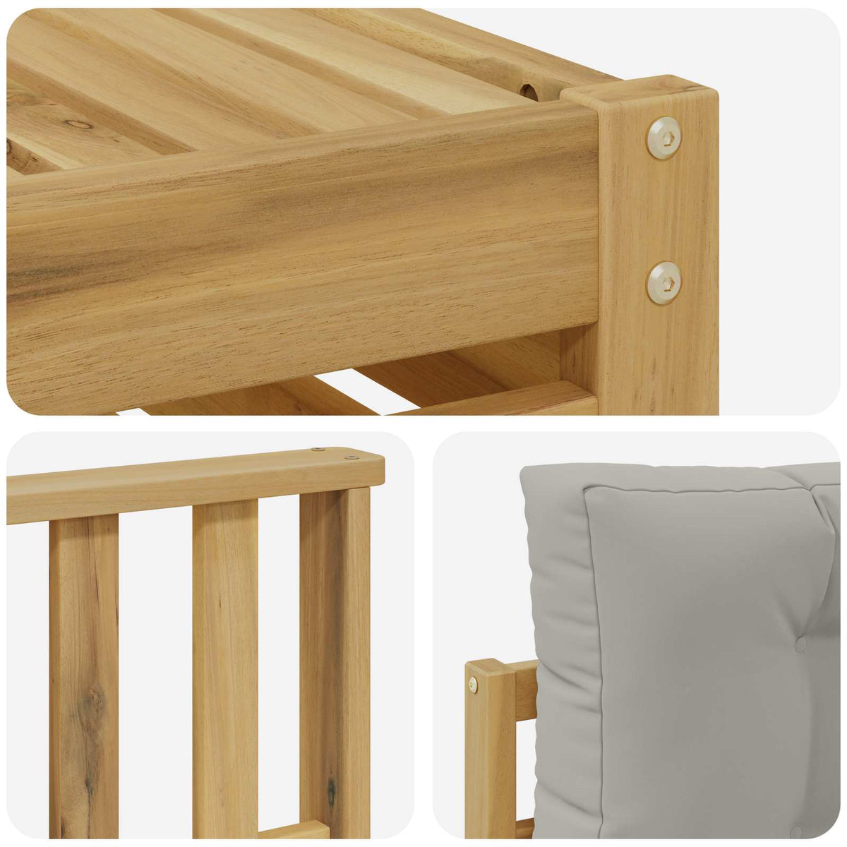 Set vanjskih sofa 5 kom. Bijela i svjetlosiva 79 x 79 x 37 cm
