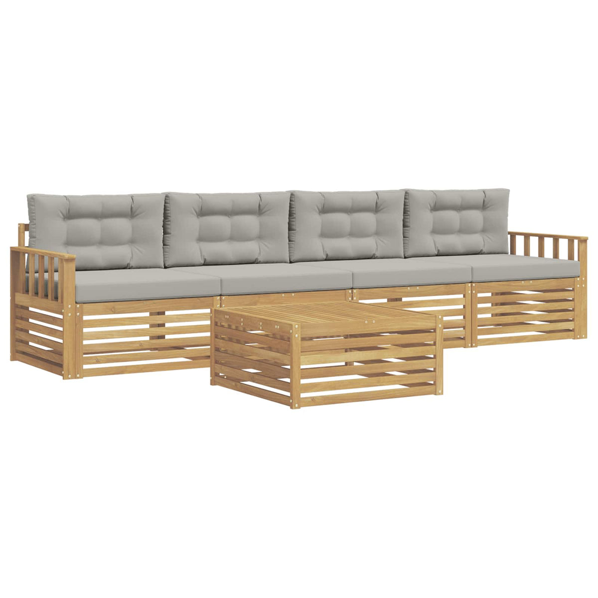 Set vanjskih sofa 5 kom. Bijela i svjetlosiva 79 x 79 x 37 cm