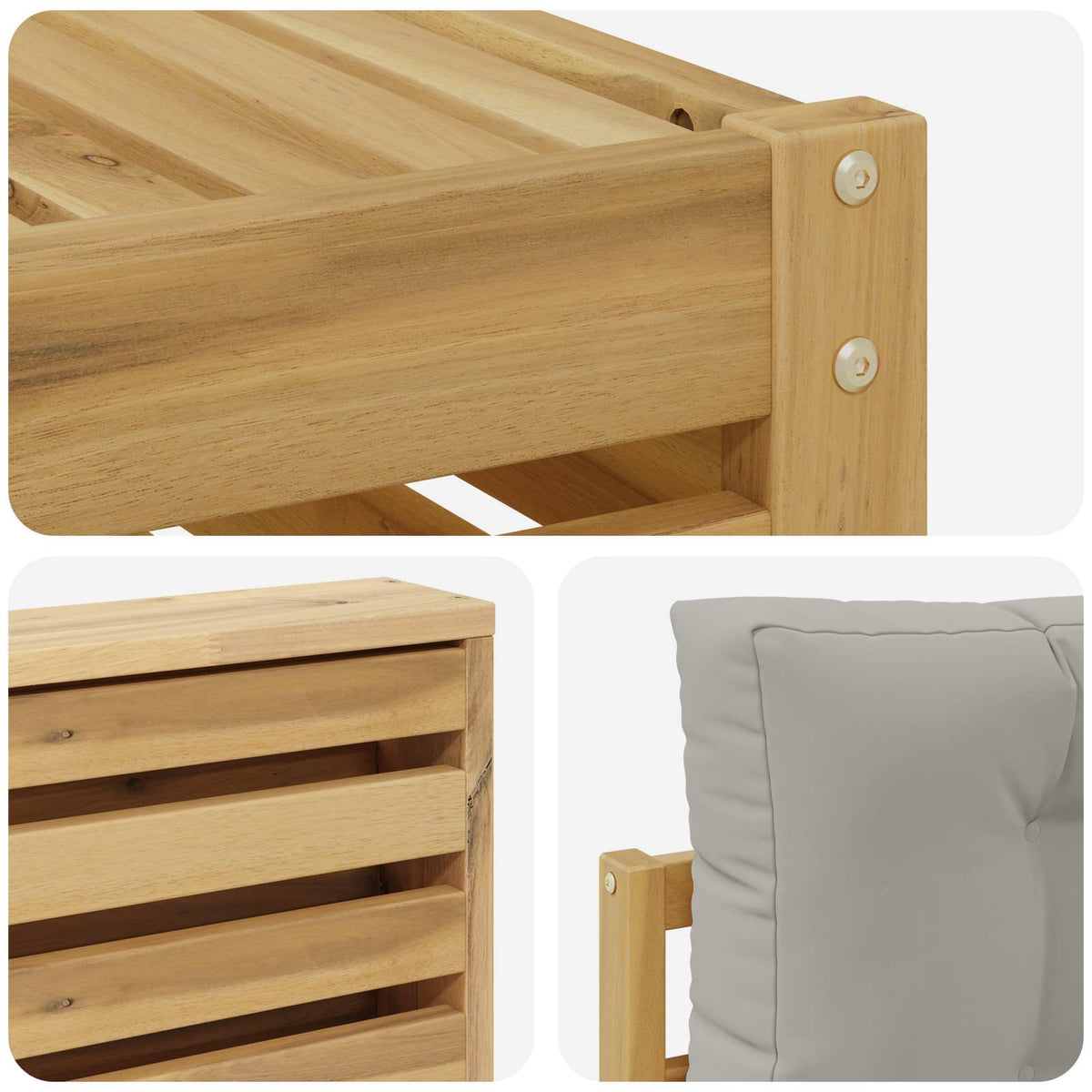 Set vanjskih sofa 5 kom. Bijela i svjetlosiva