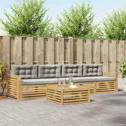 Set vanjskih sofa 5 kom. Bijela i svjetlosiva