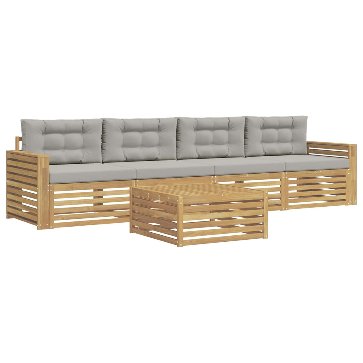 Set vanjskih sofa 5 kom. Bijela i svjetlosiva