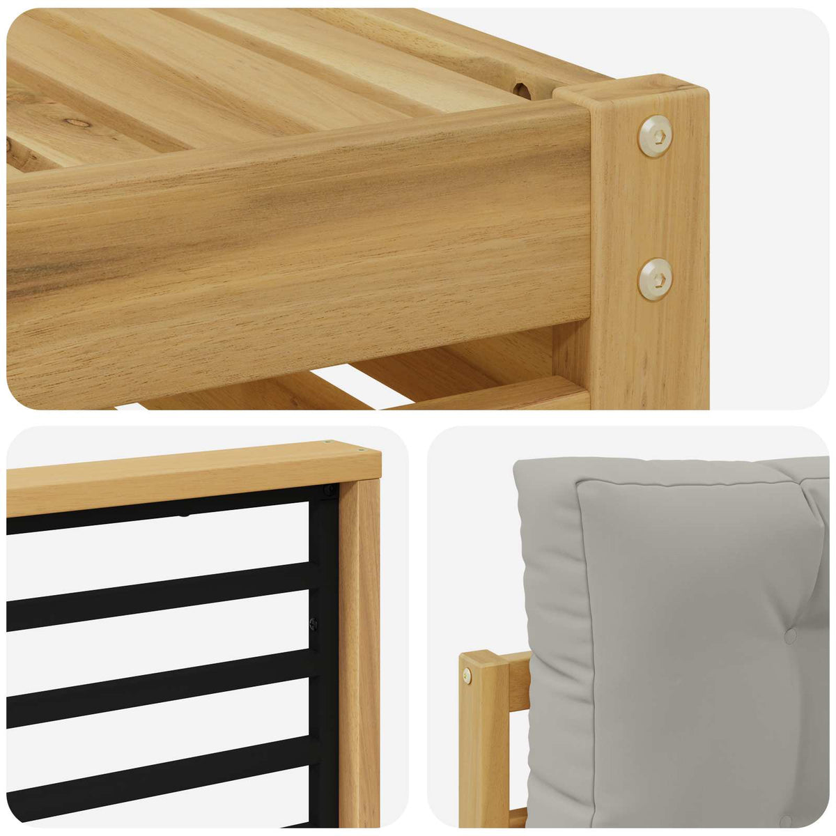 Set vanjskih sofa 5 kom. Bijela i svjetlosiva 79 x 79 x 37 cm