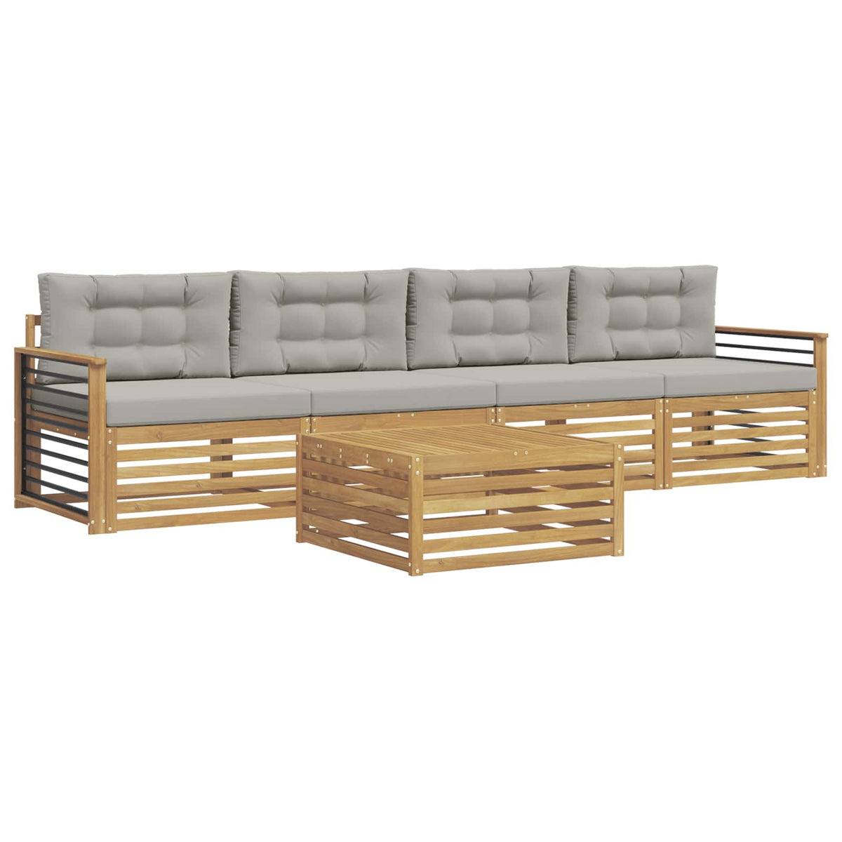 Set vanjskih sofa 5 kom. Bijela i svjetlosiva 79 x 79 x 37 cm