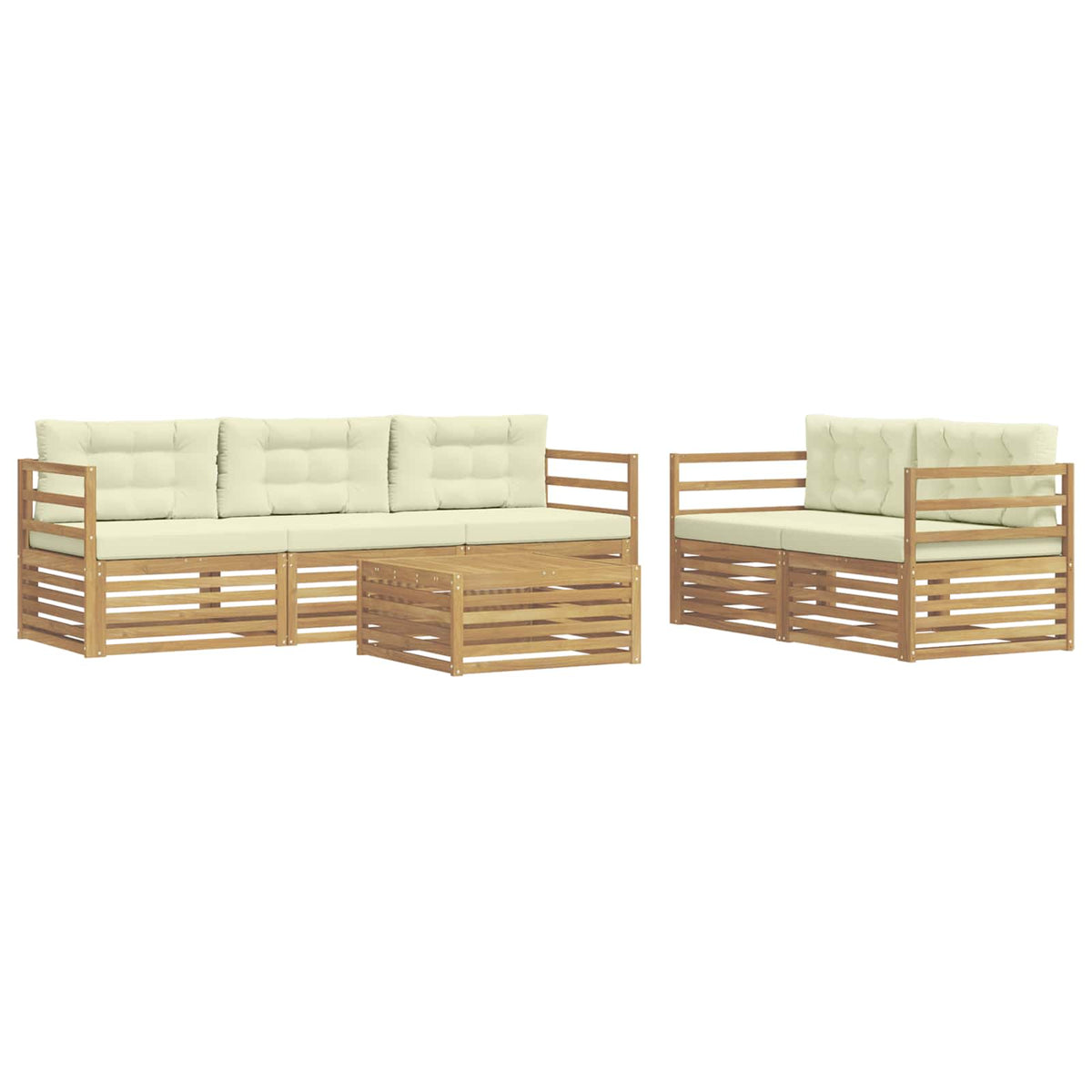 Set vanjskih sofa 6 kom. Bijela i krem