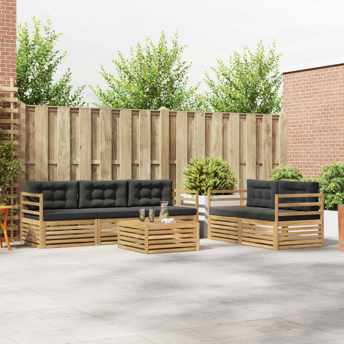 Set vanjskih sofa 6 kom. Bijela i antracit