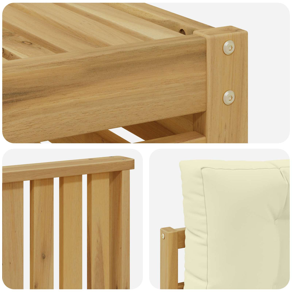 Set vanjskih sofa 6 kom. Bijela i krem