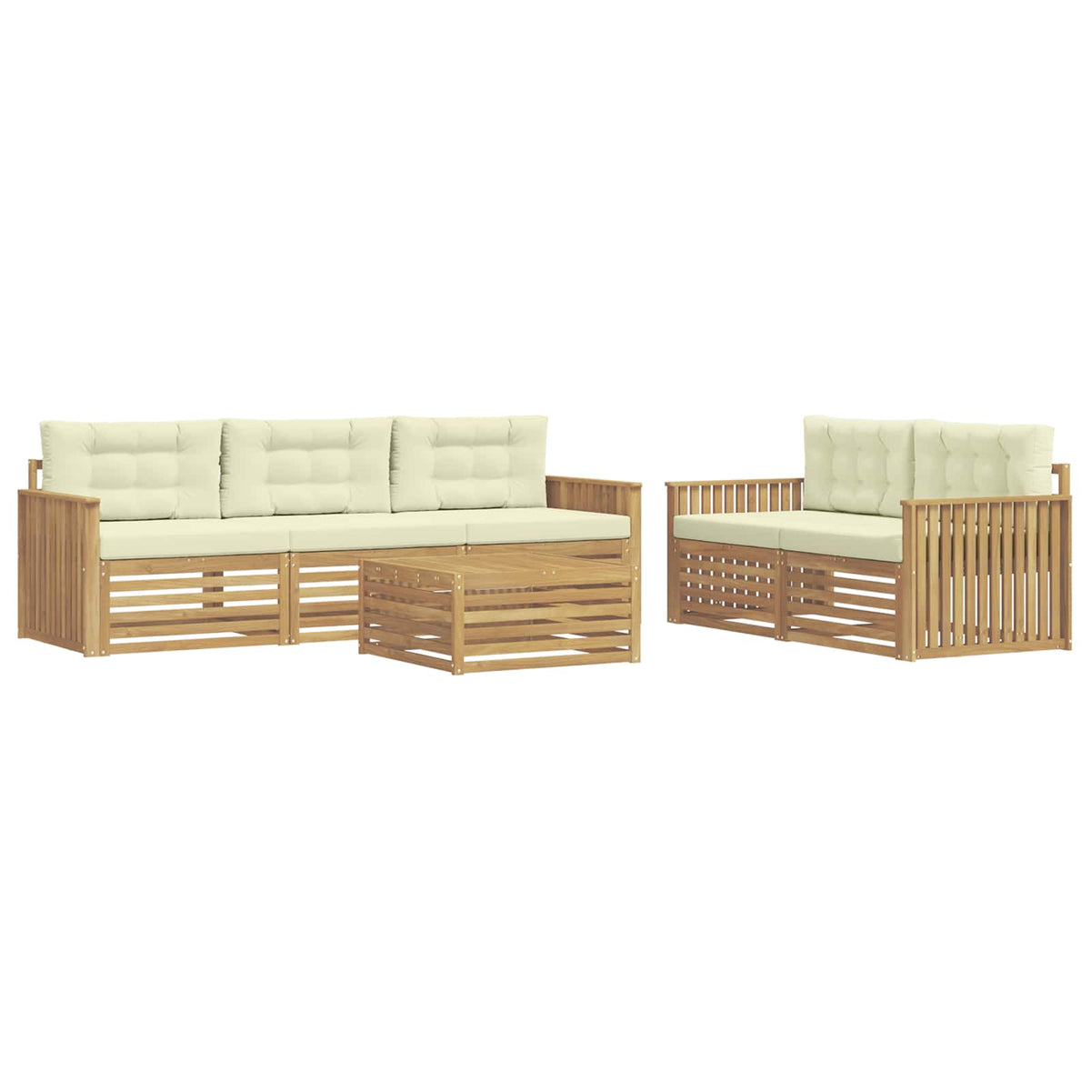 Set vanjskih sofa 6 kom. Bijela i krem