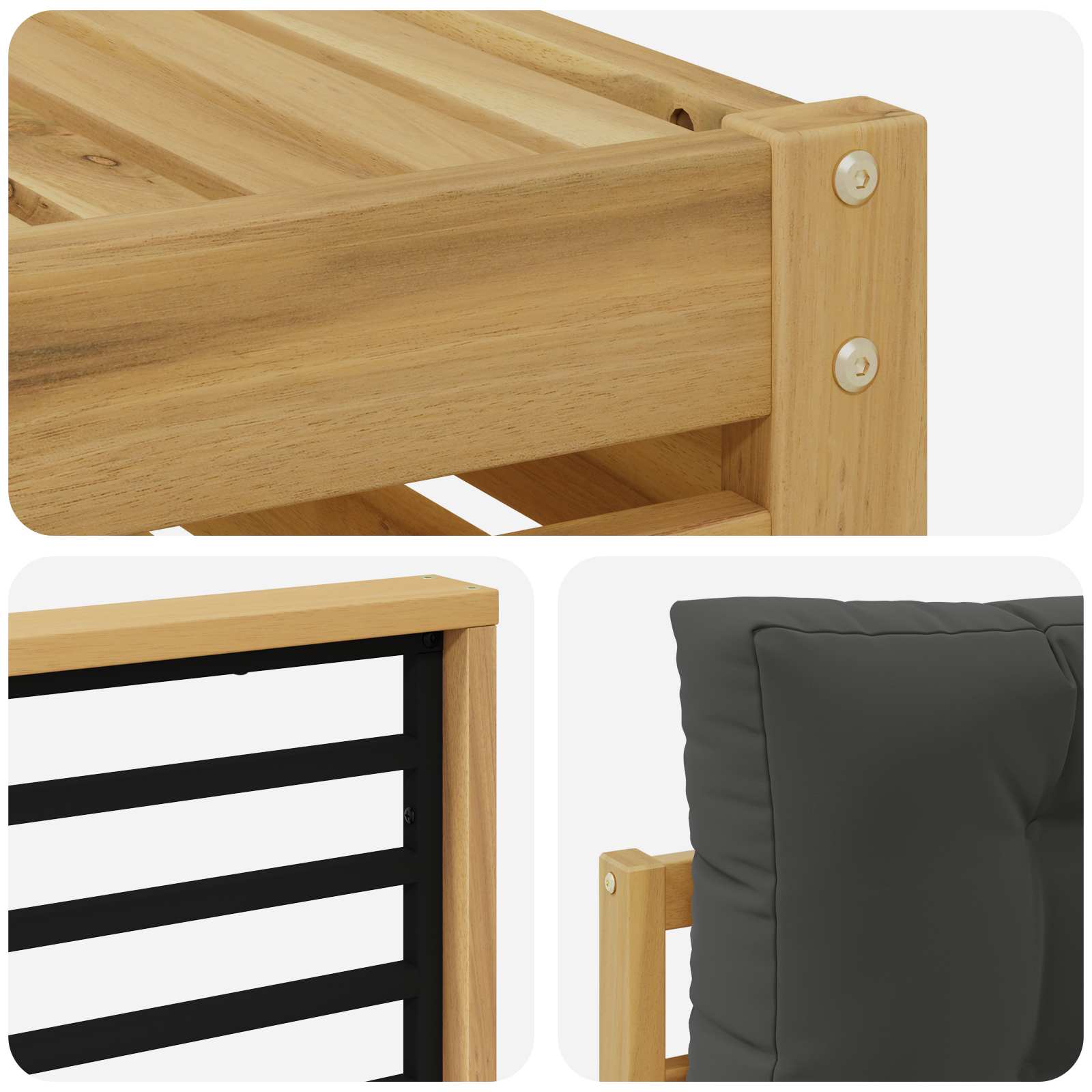 Set vanjskih sofa 6 pcs Bijela i antracit