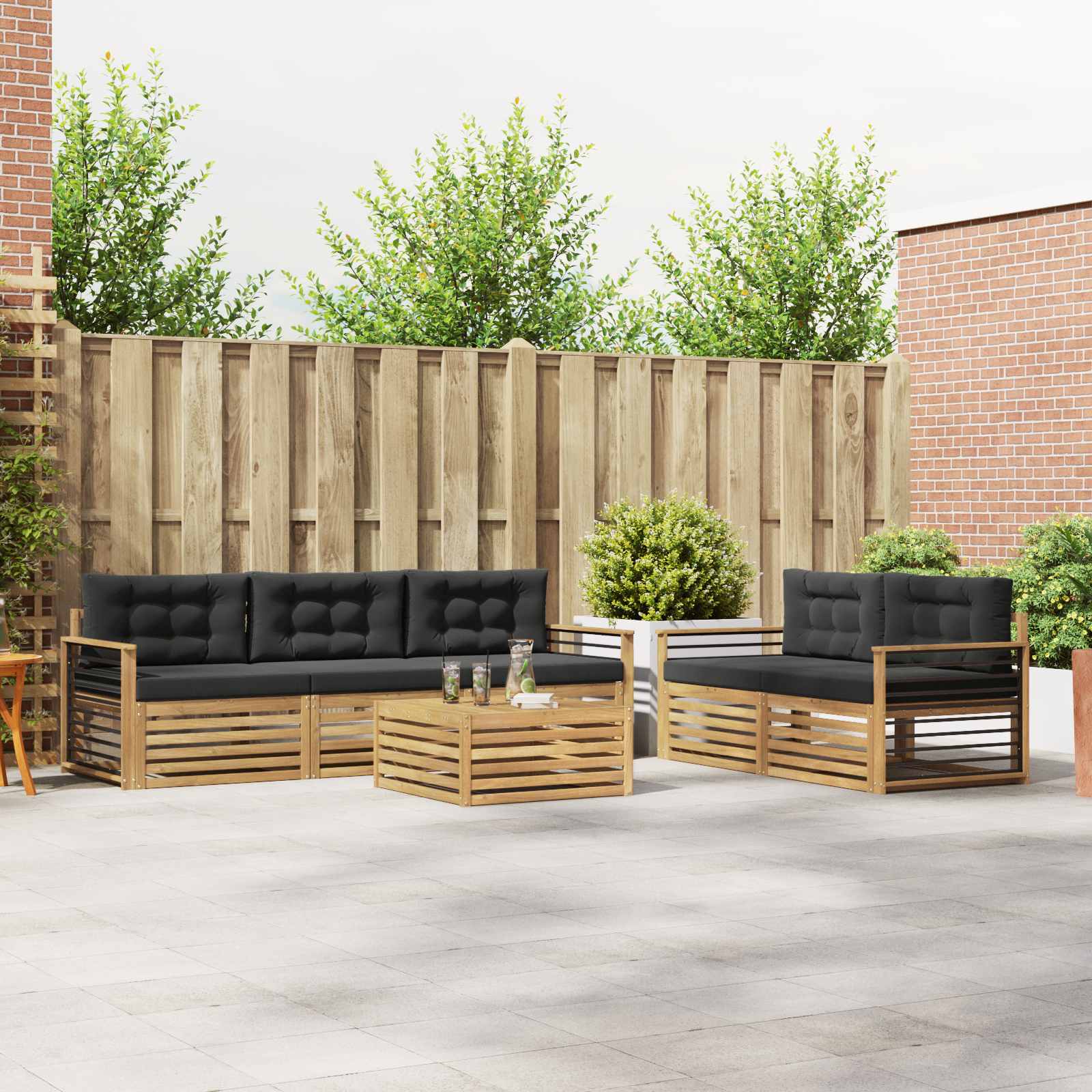 Set vanjskih sofa 6 pcs Bijela i antracit