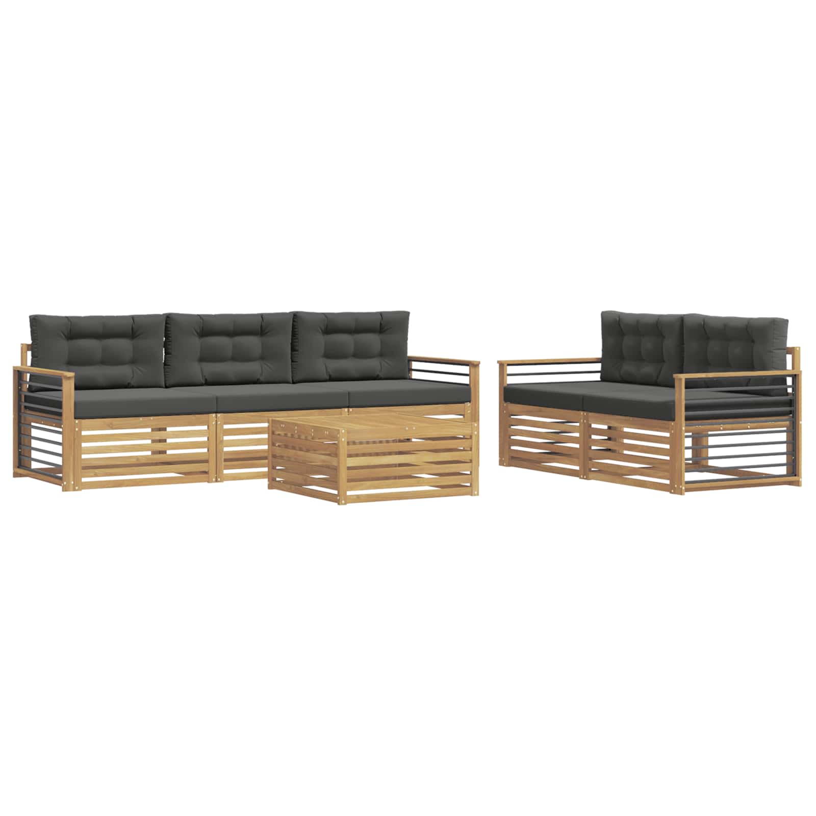 Set vanjskih sofa 6 pcs Bijela i antracit