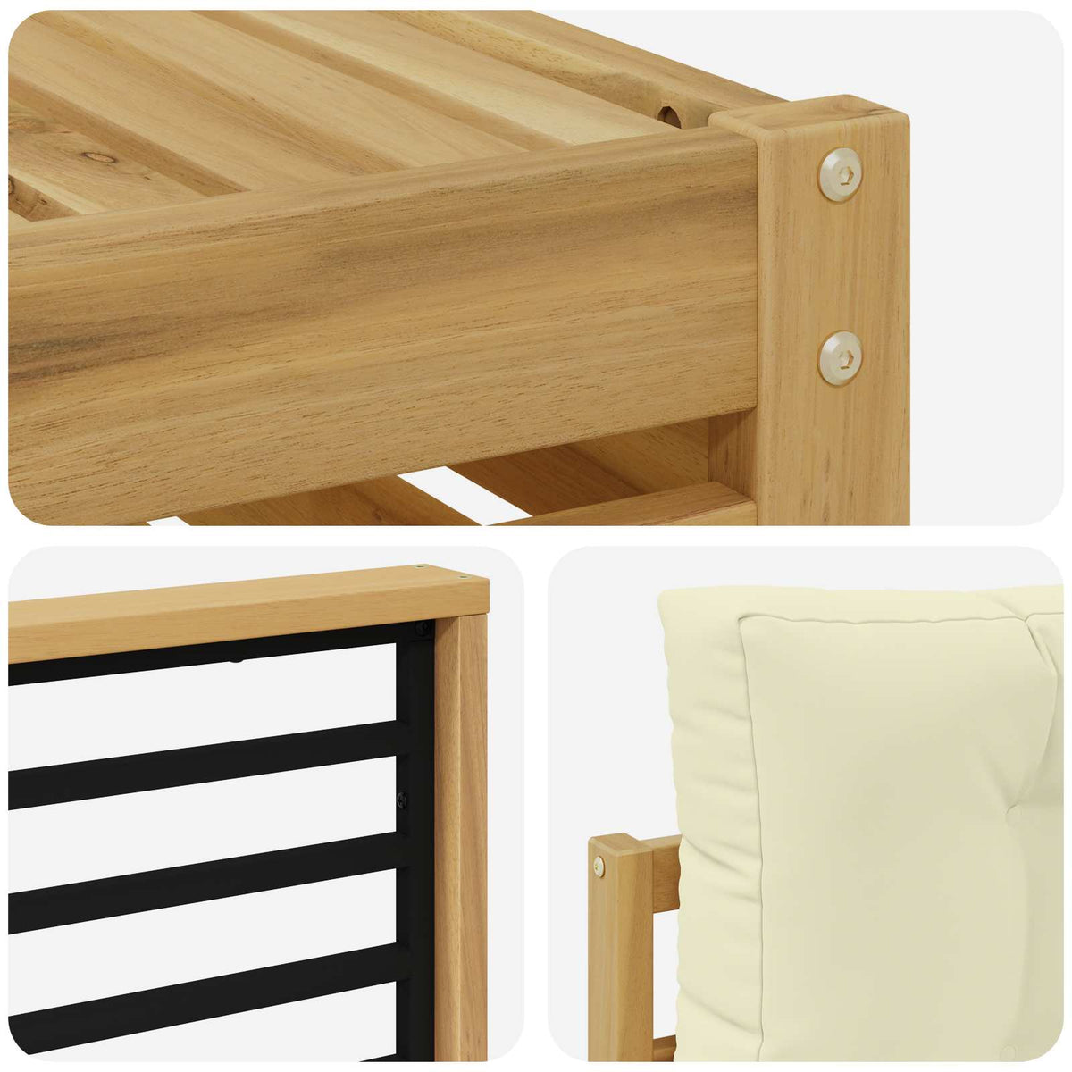 Set vanjskih sofa 7 kom. Bijela i krem Poliester 79 x 79 x 37 cm