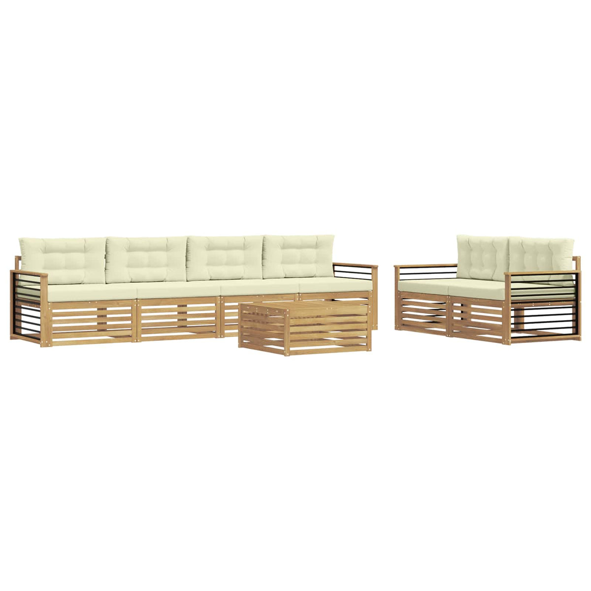 Set vanjskih sofa 7 kom. Bijela i krem Poliester 79 x 79 x 37 cm