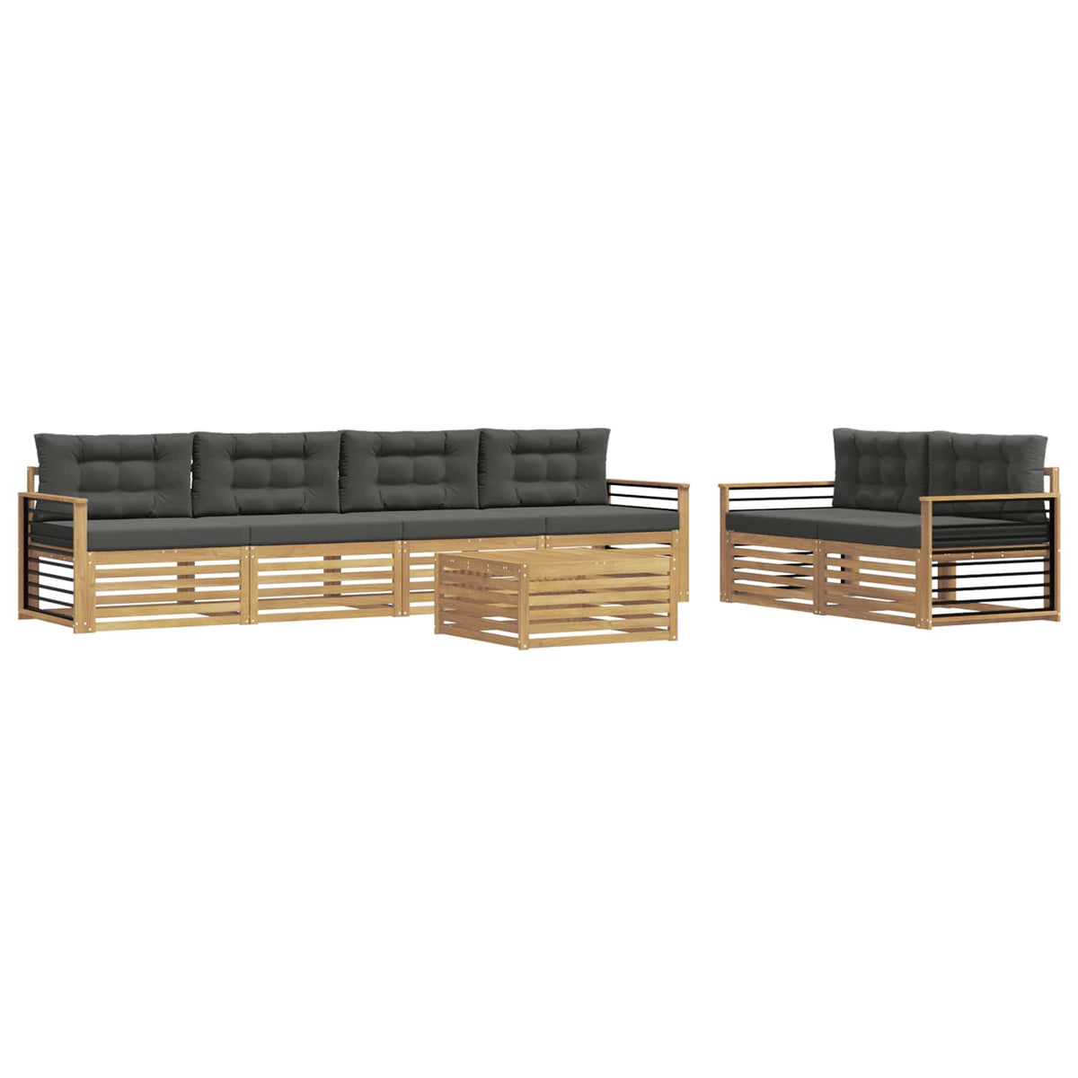 Set vanjskih sofa 7 kom. Bijela i antracit Poliester 79 x 79 x 37 cm
