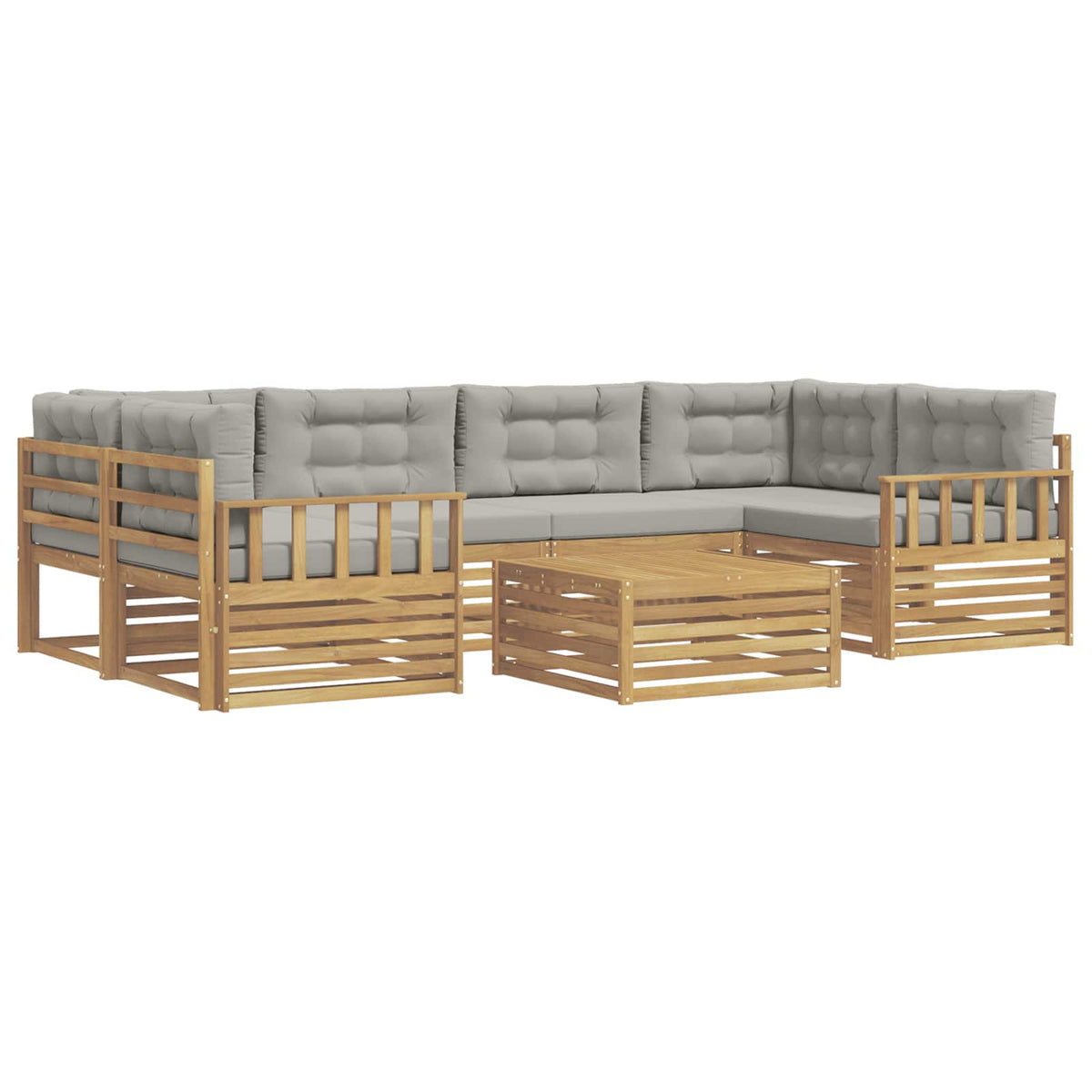Set vanjskih sofa 7 kom. Bijela i svjetlosiva Poliester 79 x 79 x 37 cm