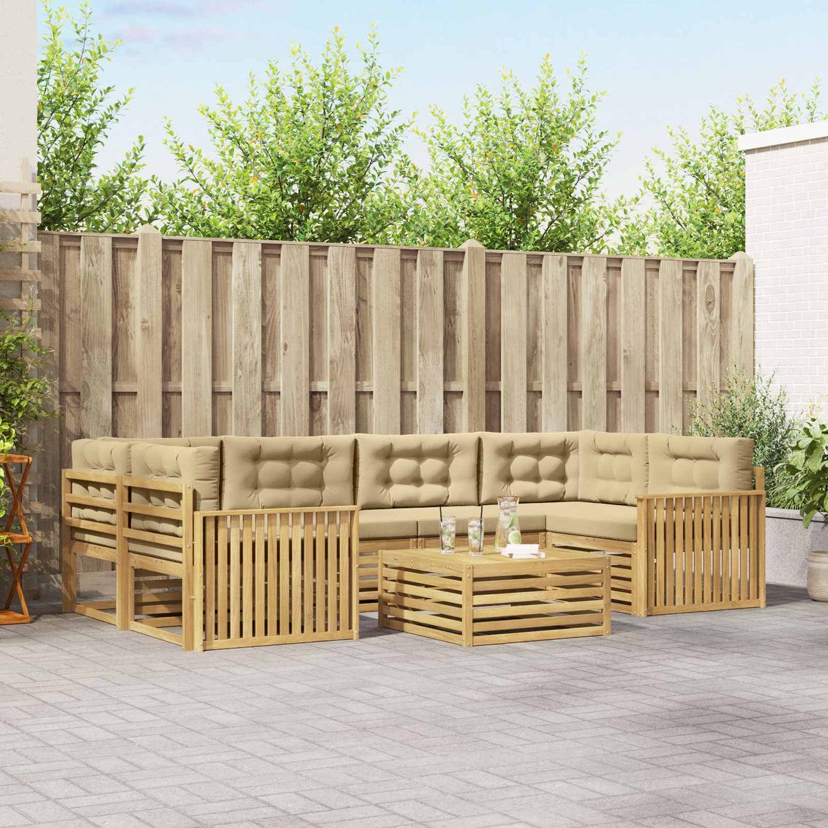 Set vanjskih sofa 7 kom. Bijela i bež