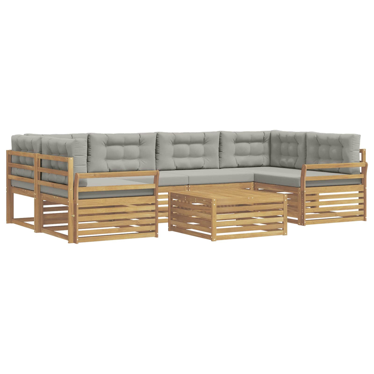 Set vanjskih sofa 7 kom. Bijela i svjetlosiva