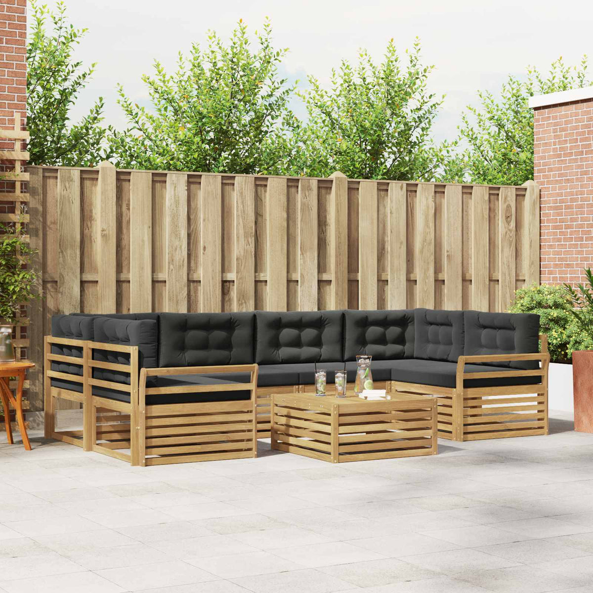 Set vanjskih sofa 7 kom. Bijela i antracit