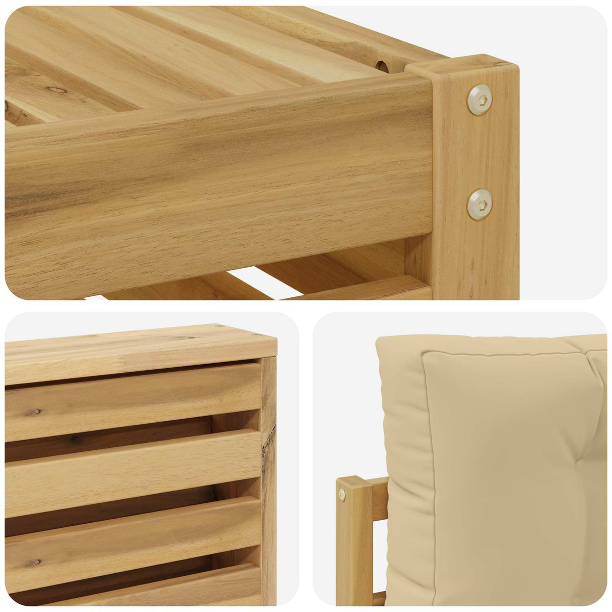 Set vanjskih sofa 7 kom. Bijela i bež