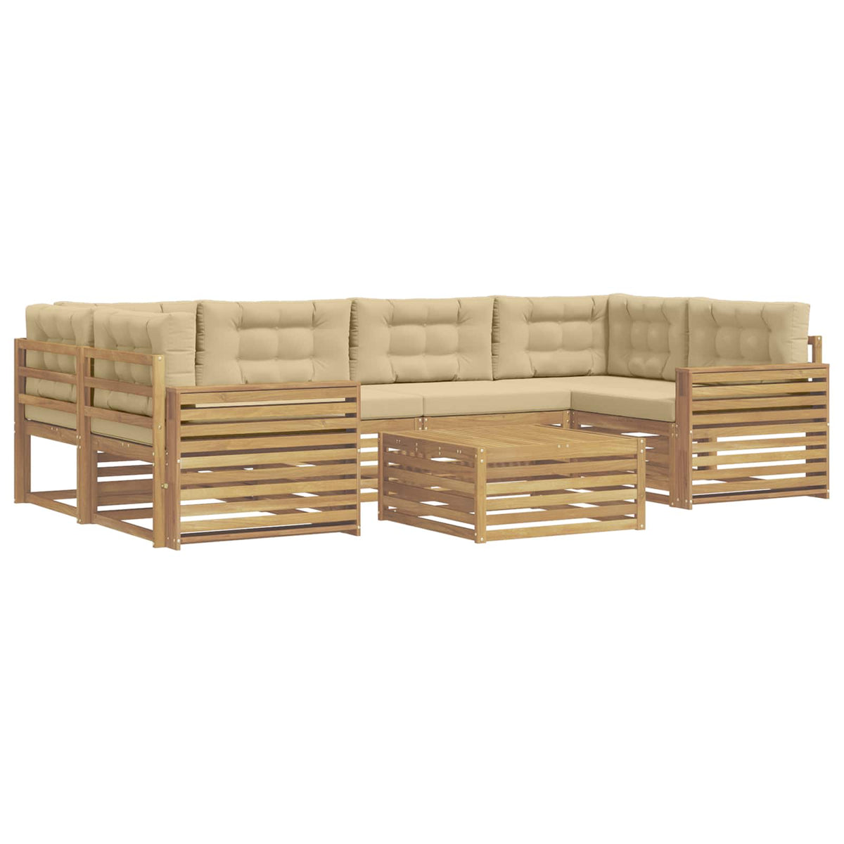 Set vanjskih sofa 7 kom. Bijela i bež
