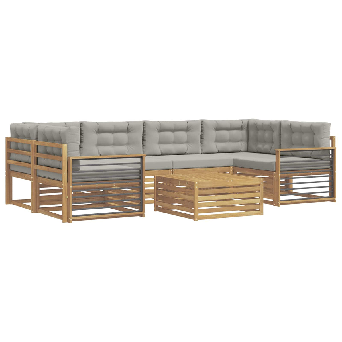 Set vanjskih sofa 7 kom. Bijela i svjetlosiva Poliester 79 x 79 x 37 cm