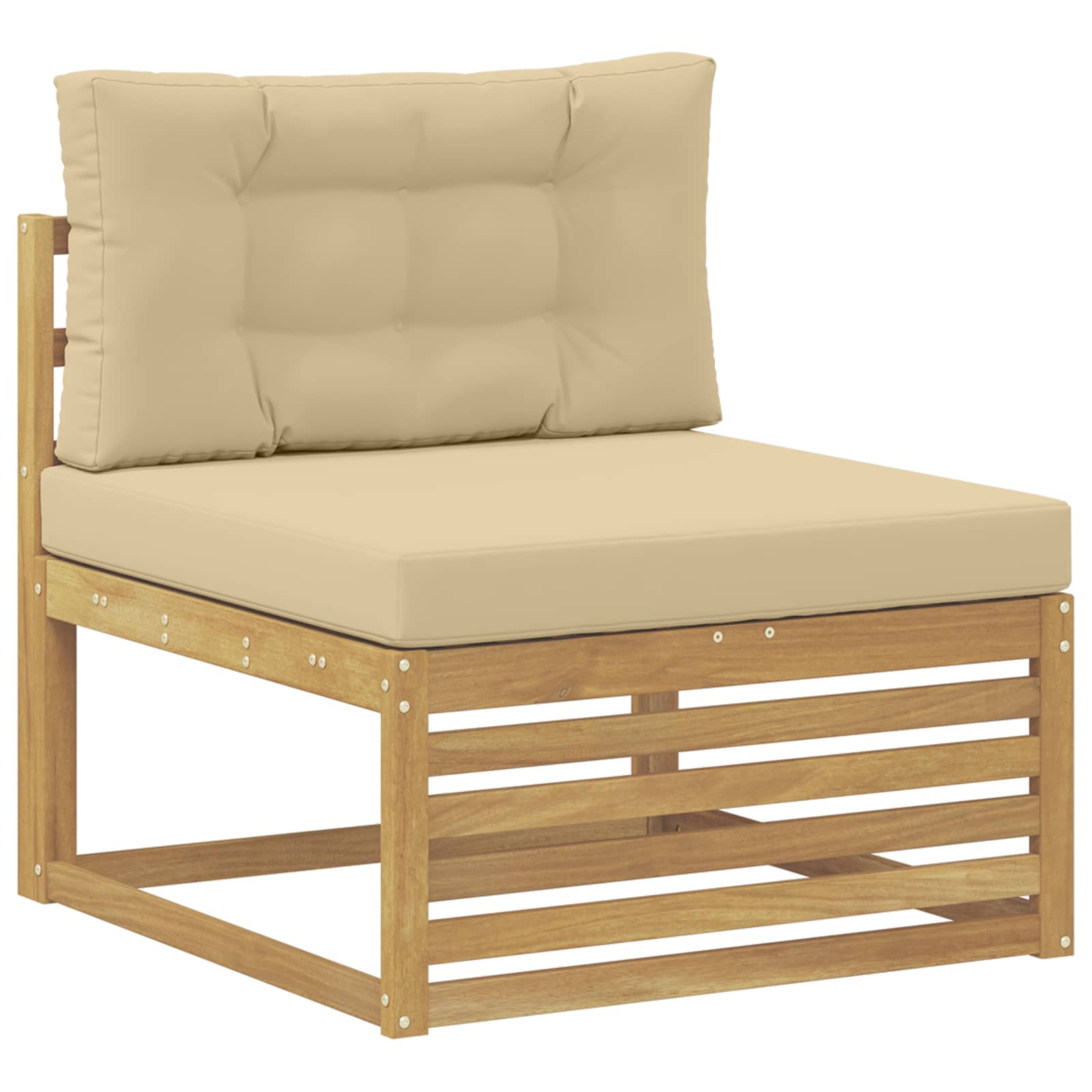 Set vanjskih sofa 8 pcs Bijela i bež Čvrsto drvo akacije