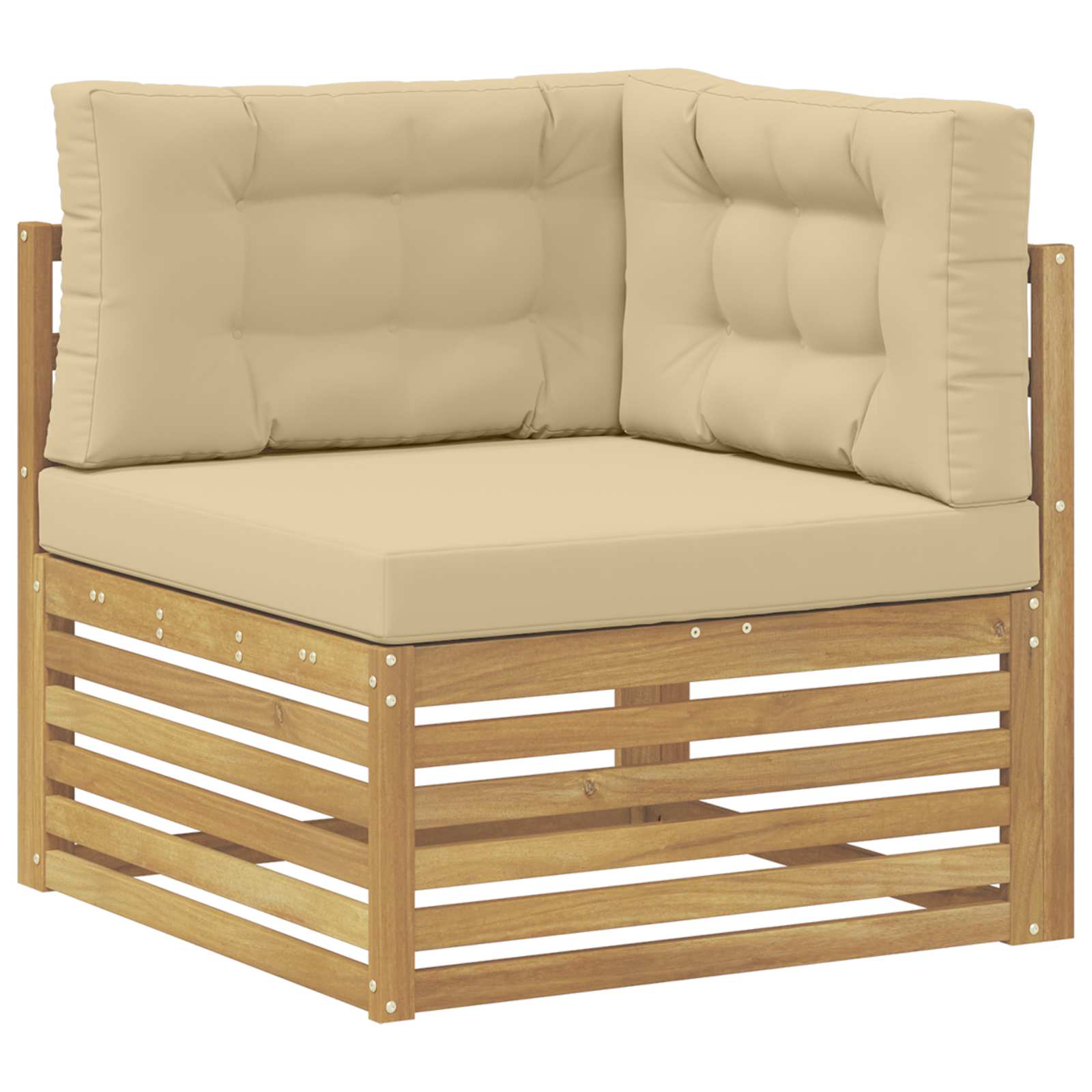 Set vanjskih sofa 8 pcs Bijela i bež Čvrsto drvo akacije