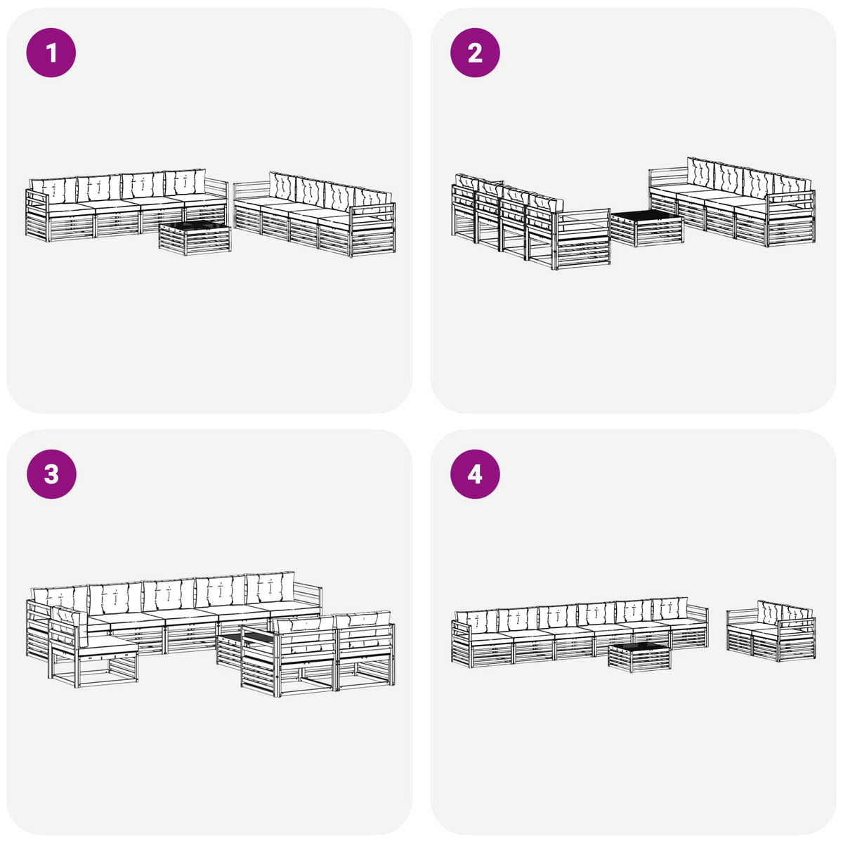 Set vanjskih sofa 9 kom. Bijela i bež Poliester 79 x 79 x 37 cm