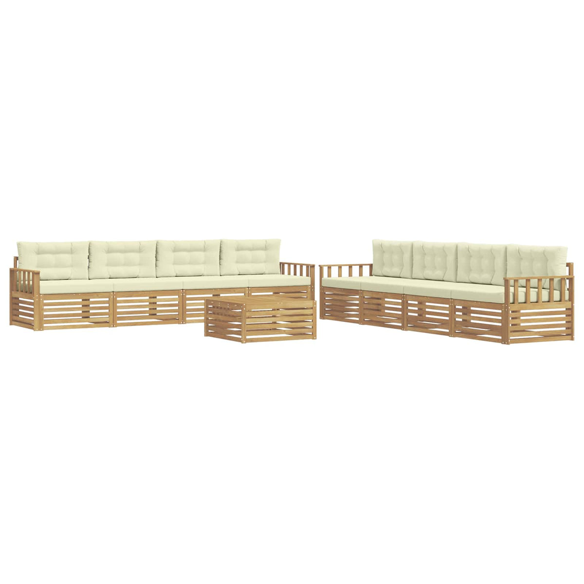 Set vanjskih sofa 9 kom. Bijela i krem Poliester 79 x 79 x 37 cm