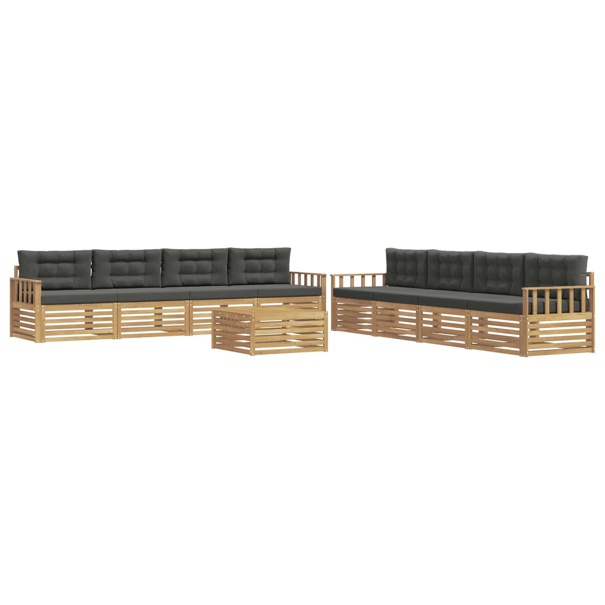 Set vanjskih sofa 9 kom. Bijela i antracit Poliester 79 x 79 x 37 cm