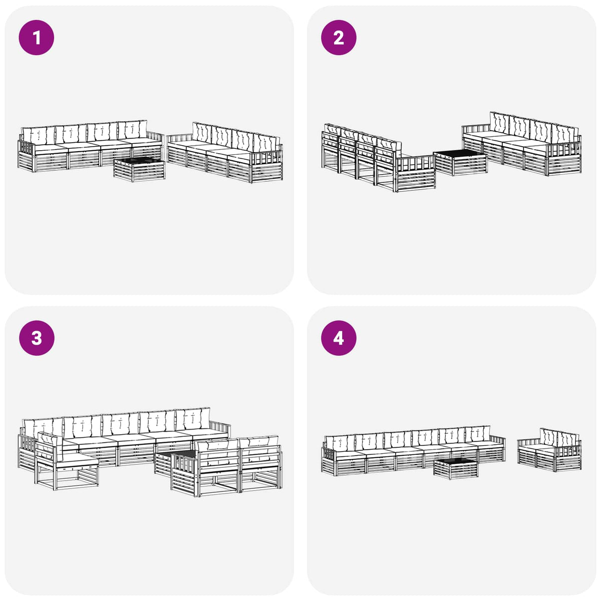 Set vanjskih sofa 9 kom. Bijela i antracit Poliester 79 x 79 x 37 cm