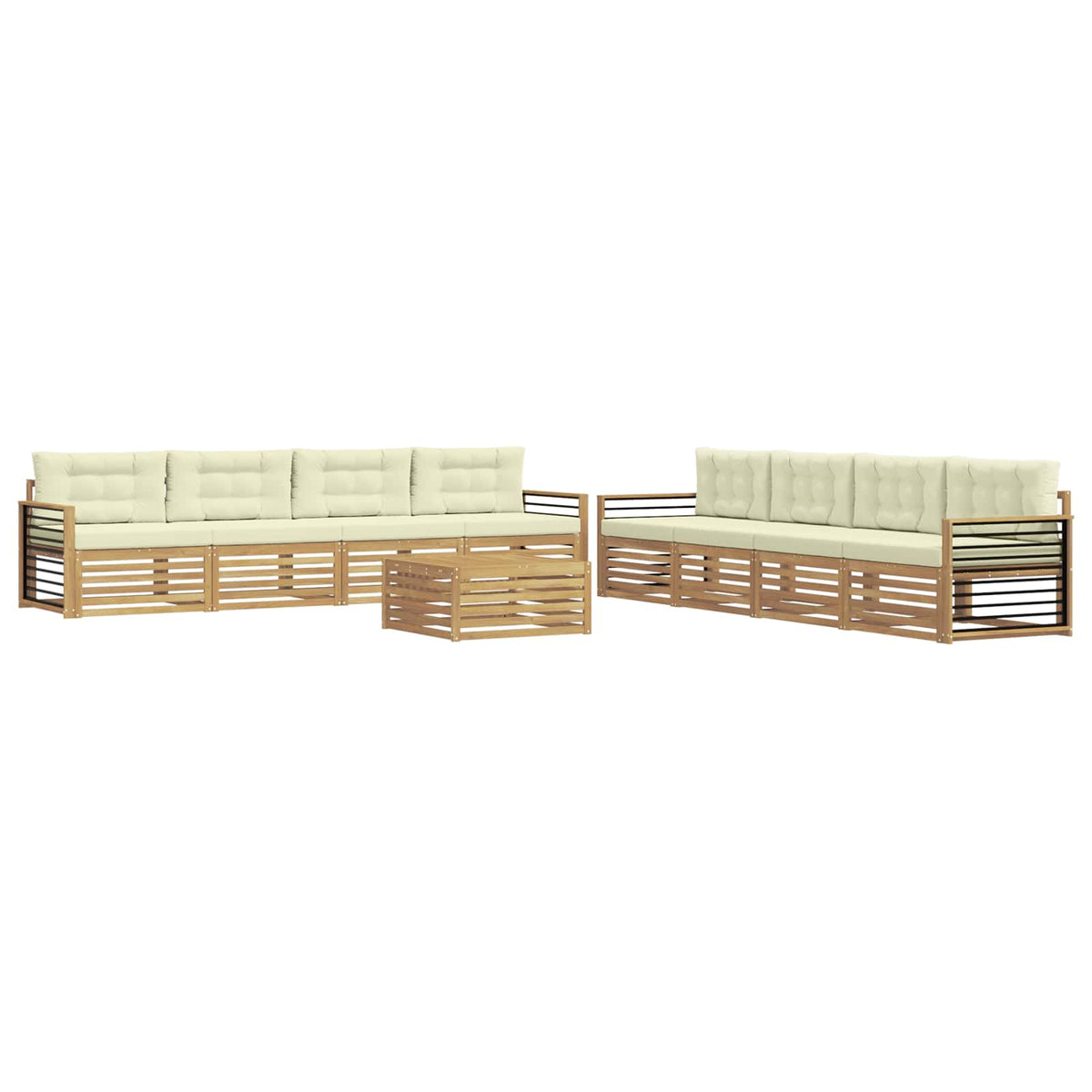 Set vanjskih sofa 9 kom. Bijela i krem Poliester 79 x 79 x 37 cm