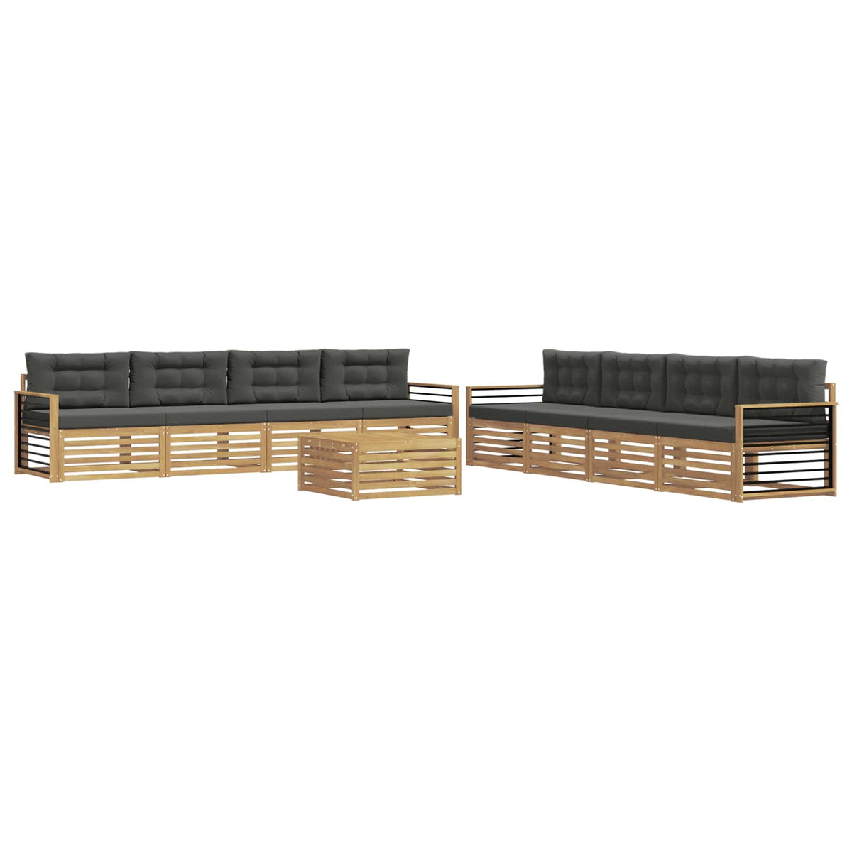 Set vanjskih sofa 9 kom. Bijela i antracit Poliester 79 x 79 x 37 cm