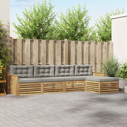 Set vanjskih sofa 5 kom. Bijela i svjetlosiva 329 x 162,5 x 73 cm