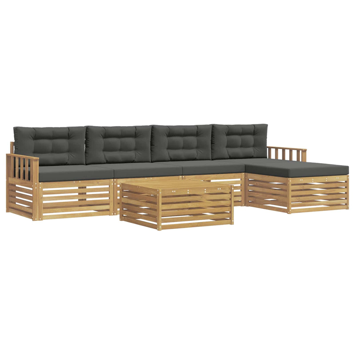 Set vanjskih sofa 7 kom. Bijela i antracit Poliester Smeđa 79 x 79 x 37 cm