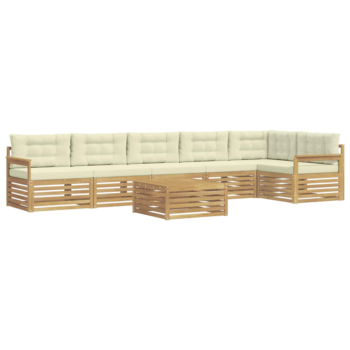Set vanjskih sofa 7 kom. Bijela i krem Smeđa 79 x 79 x 37 cm