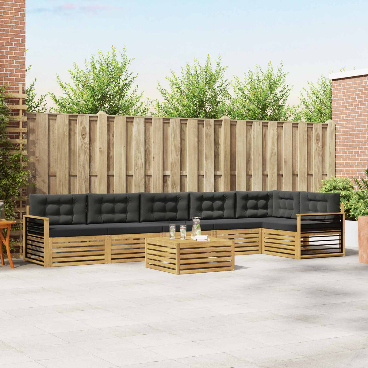 Set vanjskih sofa 7 kom. Bijela i antracit Smeđa 79 x 79 x 37 cm
