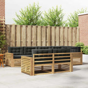 Set vanjskih sofa 7 kom. Bijela i antracit Poliester Smeđa 331 x 172,5 x 73 cm