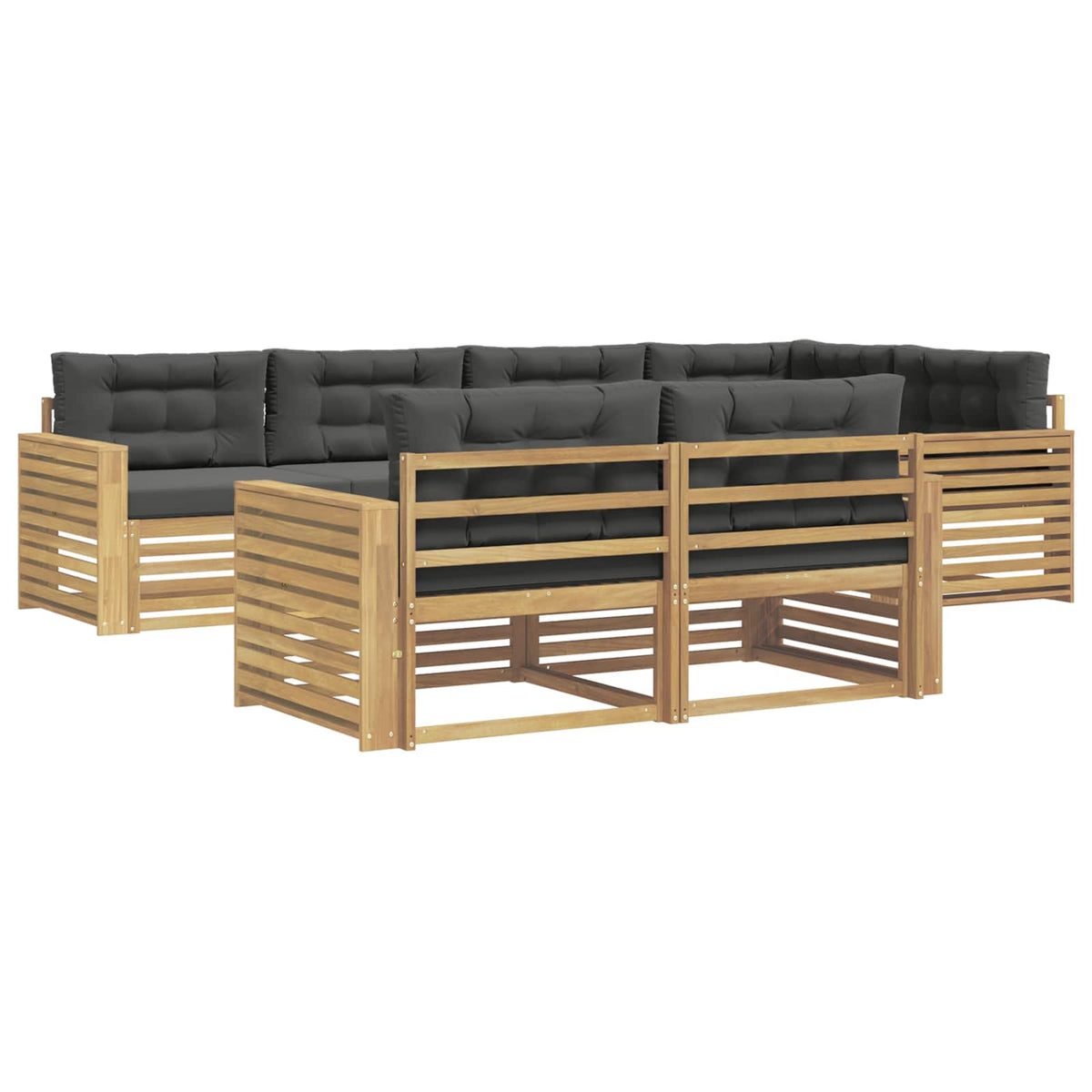 Set vanjskih sofa 7 kom. Bijela i antracit Poliester Smeđa 331 x 172,5 x 73 cm