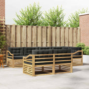 Set vanjskih sofa 7 kom. Bijela i antracit Poliester Smeđa 325,5 x 166,5 x 73 cm