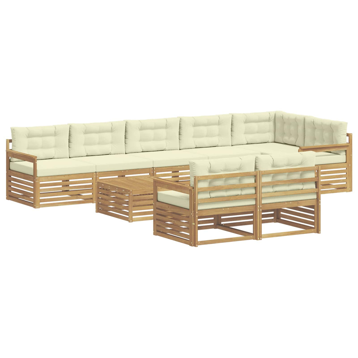 Set vanjskih sofa 9 kom. Bijela i krem Poliester 79 x 79 x 37 cm