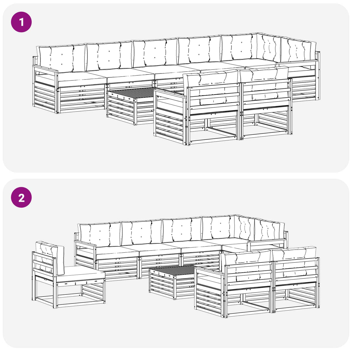 Set vanjskih sofa 9 kom. Bijela i bež Poliester 79 x 79 x 37 cm