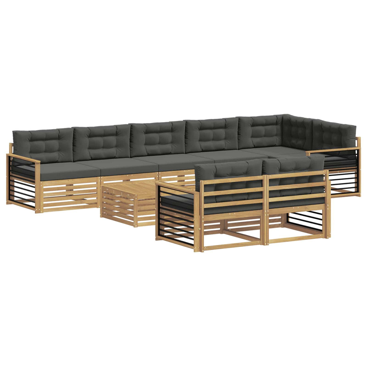 Set vanjskih sofa 9 kom. Bijela i antracit Poliester 79 x 79 x 37 cm