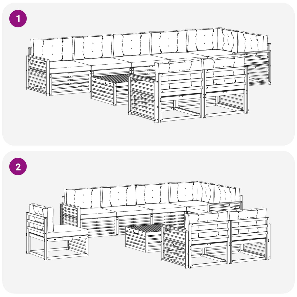 Set vanjskih sofa 9 kom. Bijela i antracit Poliester 79 x 79 x 37 cm