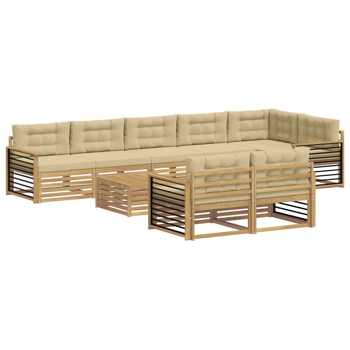 Set vanjskih sofa 9 kom. Bijela i bež Poliester 79 x 79 x 37 cm