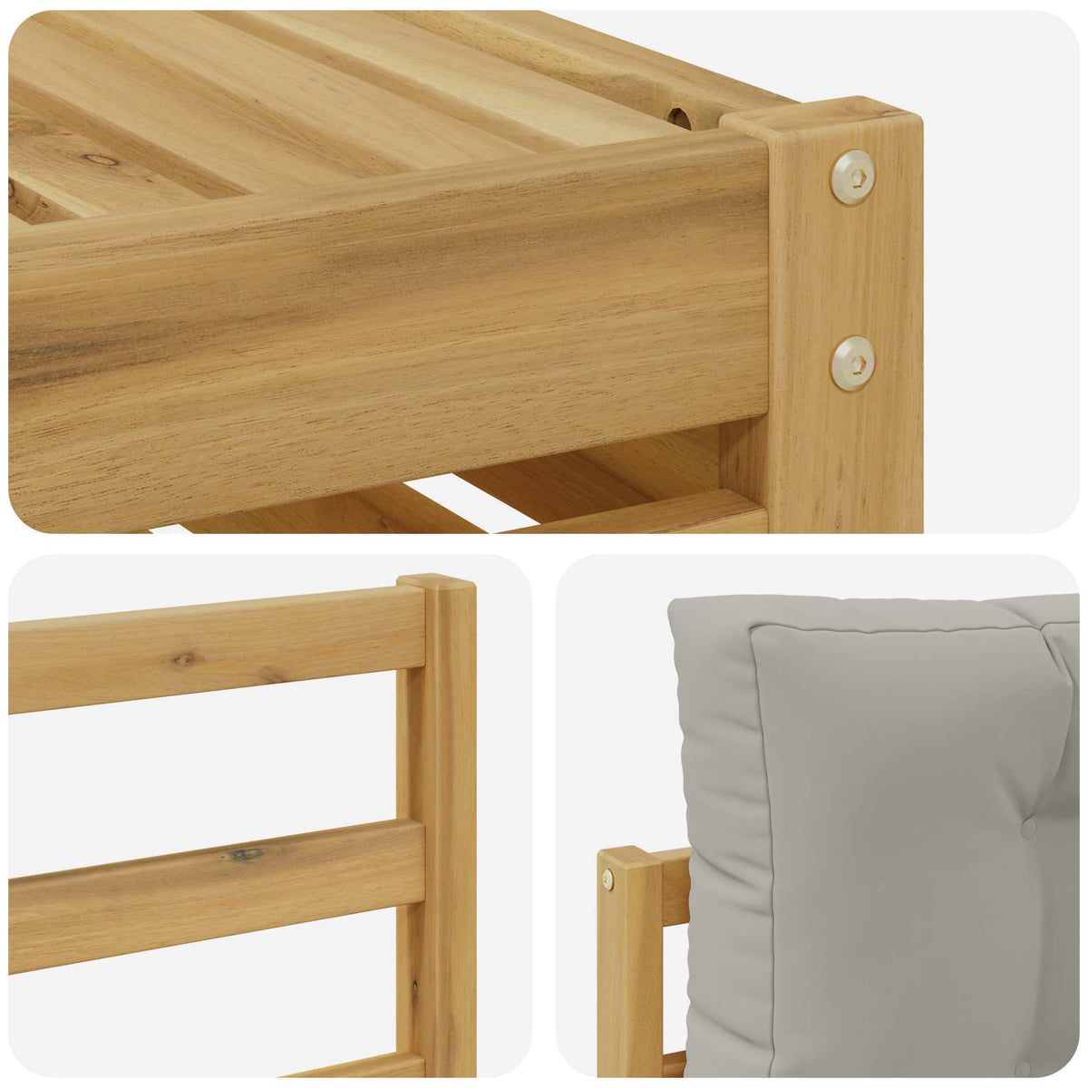 Set vanjskih sofa 7 kom. Bijela i svjetlosiva Smeđa 79 x 79 x 37 cm