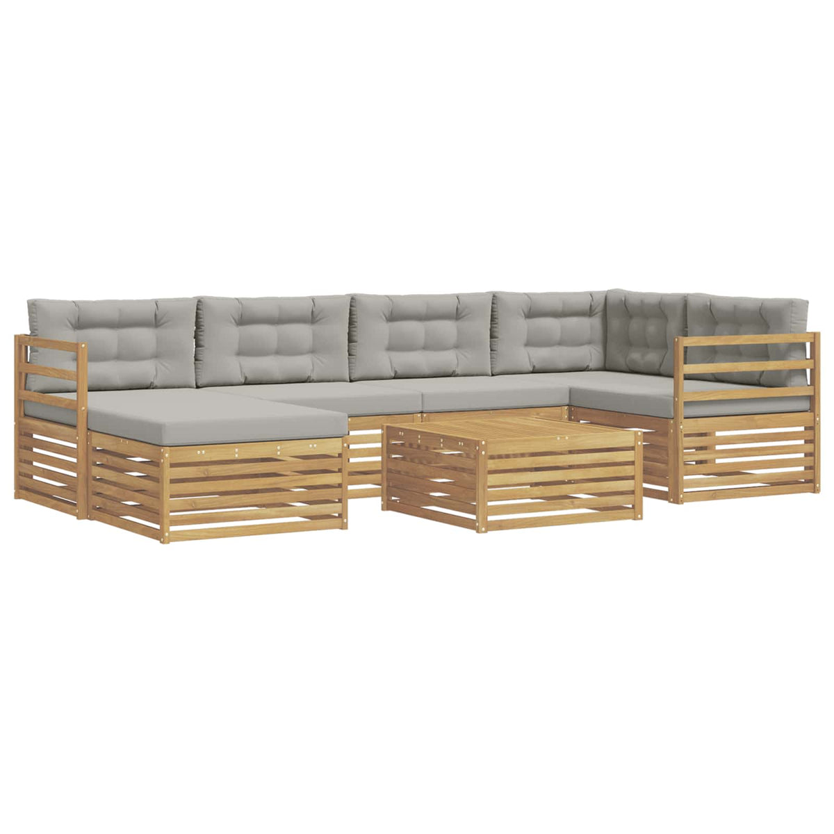 Set vanjskih sofa 7 kom. Bijela i svjetlosiva Smeđa 79 x 79 x 37 cm