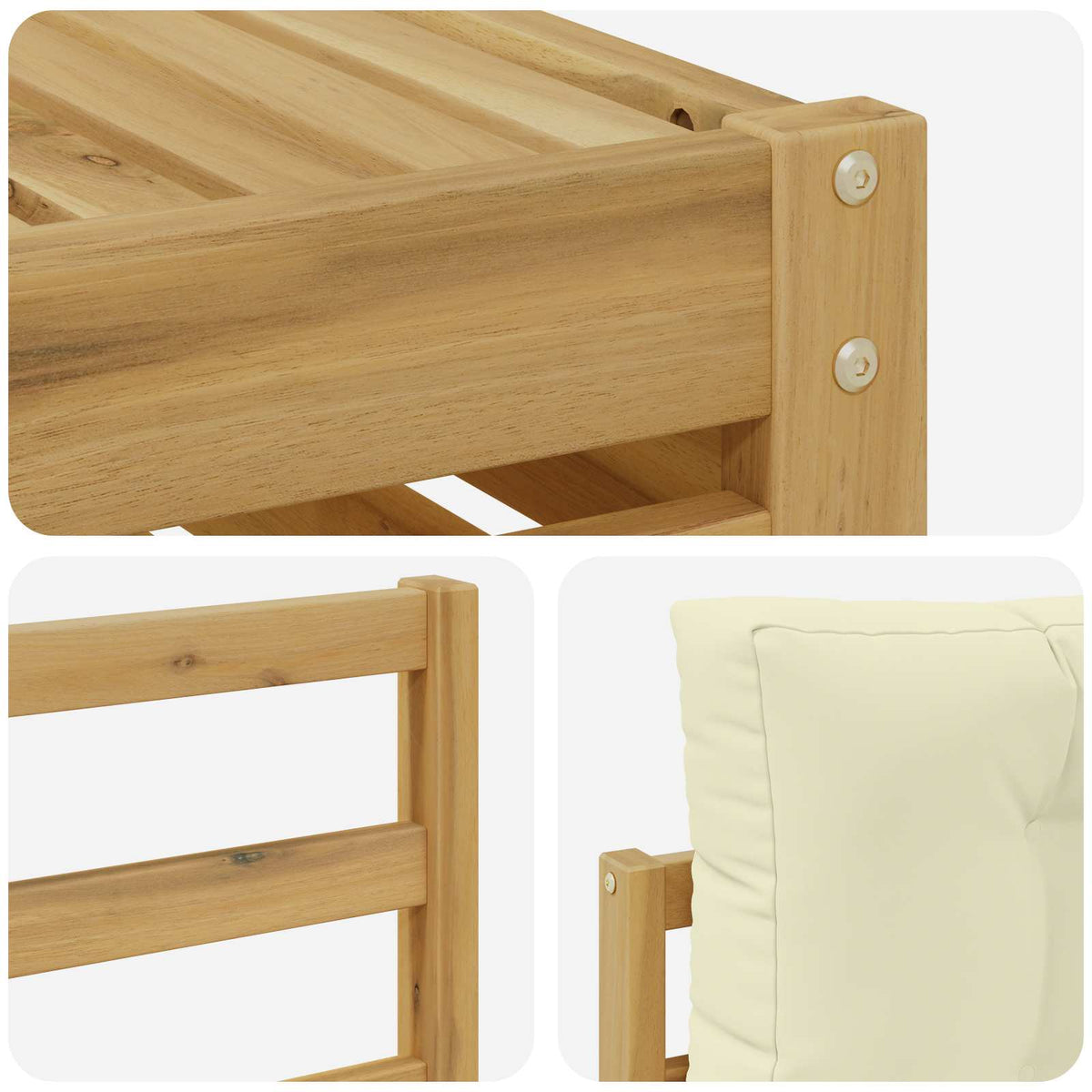 Set vanjskih sofa 7 kom. Bijela i krem Smeđa 404 x 166,5 x 73 cm
