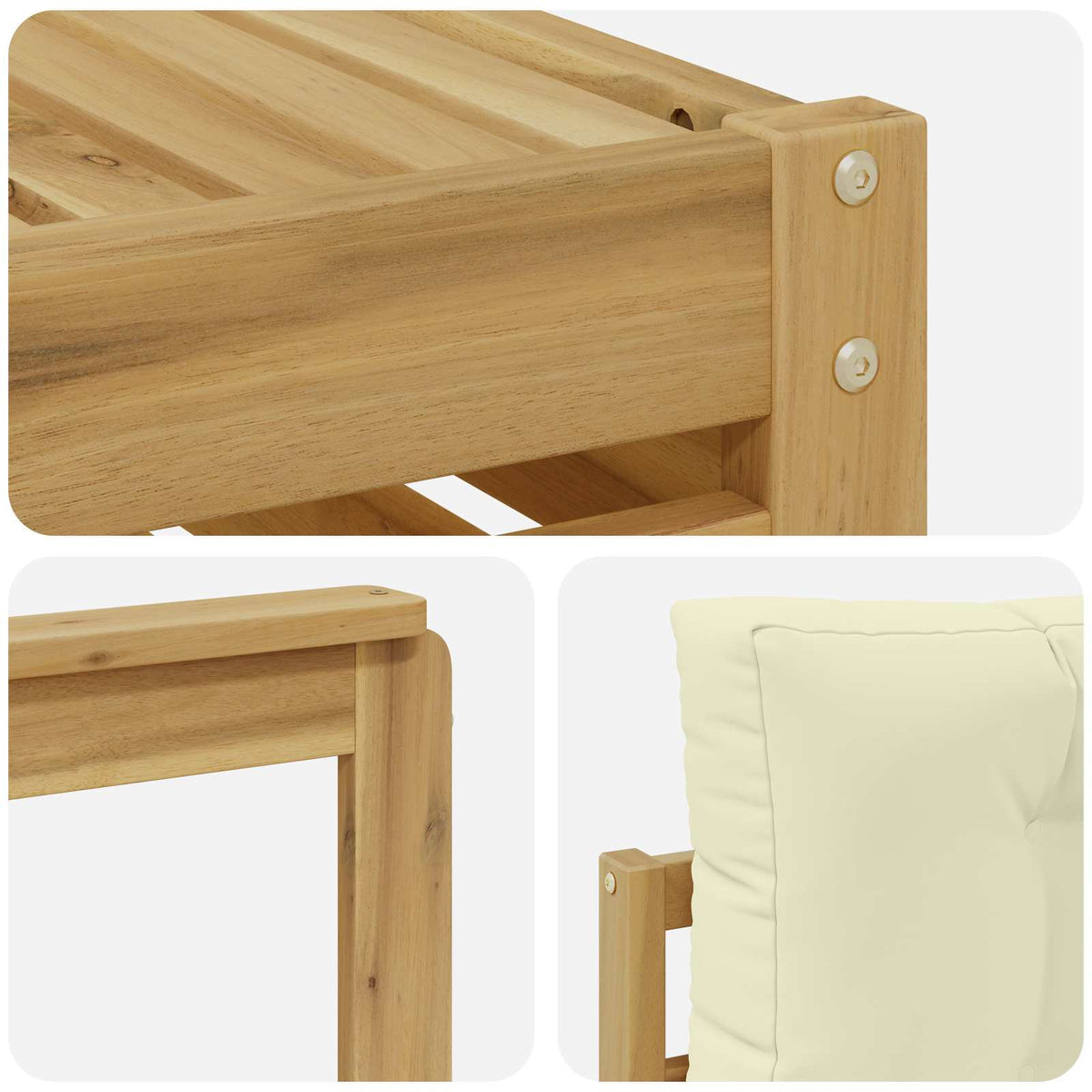 Set vanjskih sofa 7 kom. Bijela i krem Smeđa 406 x 168,5 x 73 cm