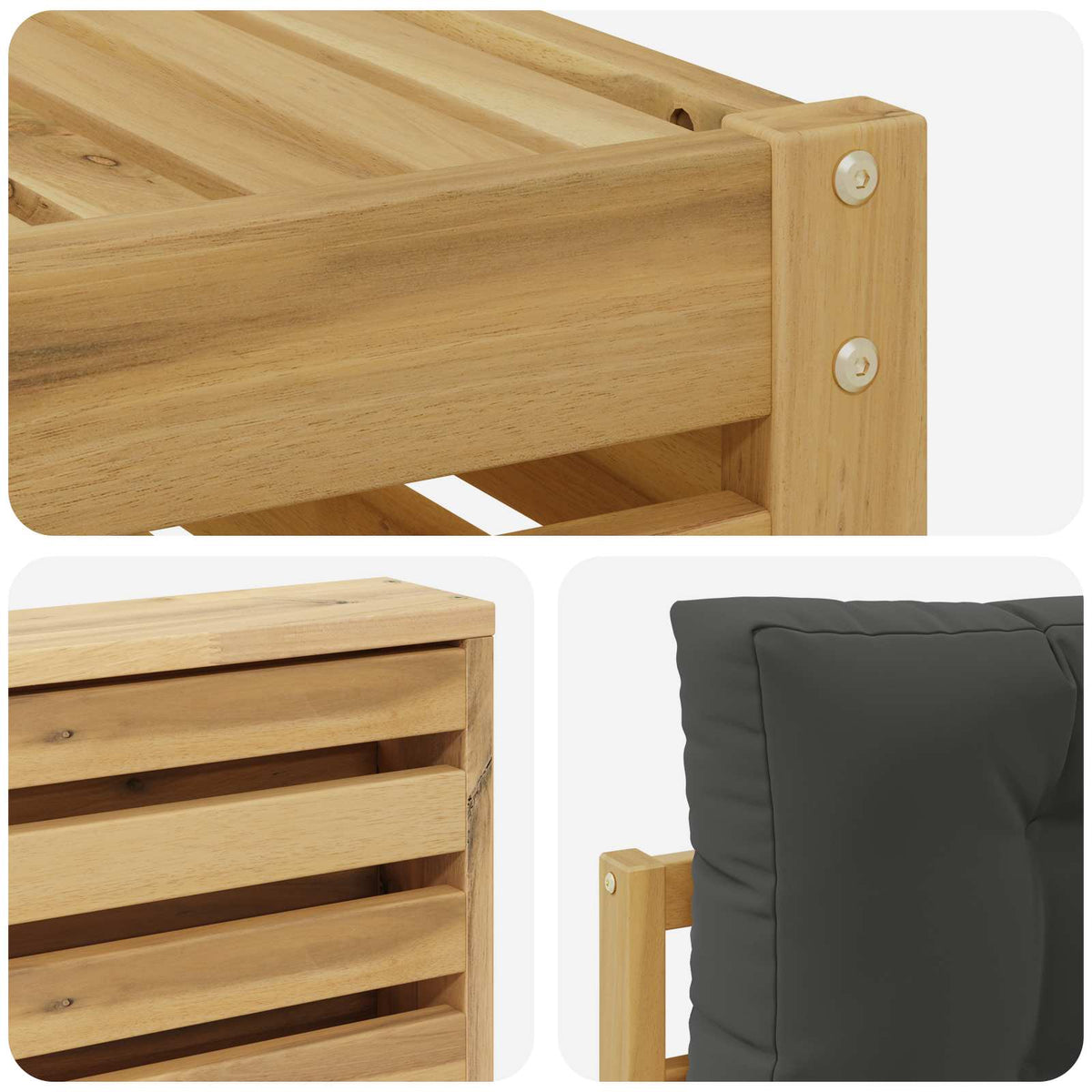 Set vanjskih sofa 7 kom. Bijela i antracit Smeđa 410 x 172,5 x 73 cm