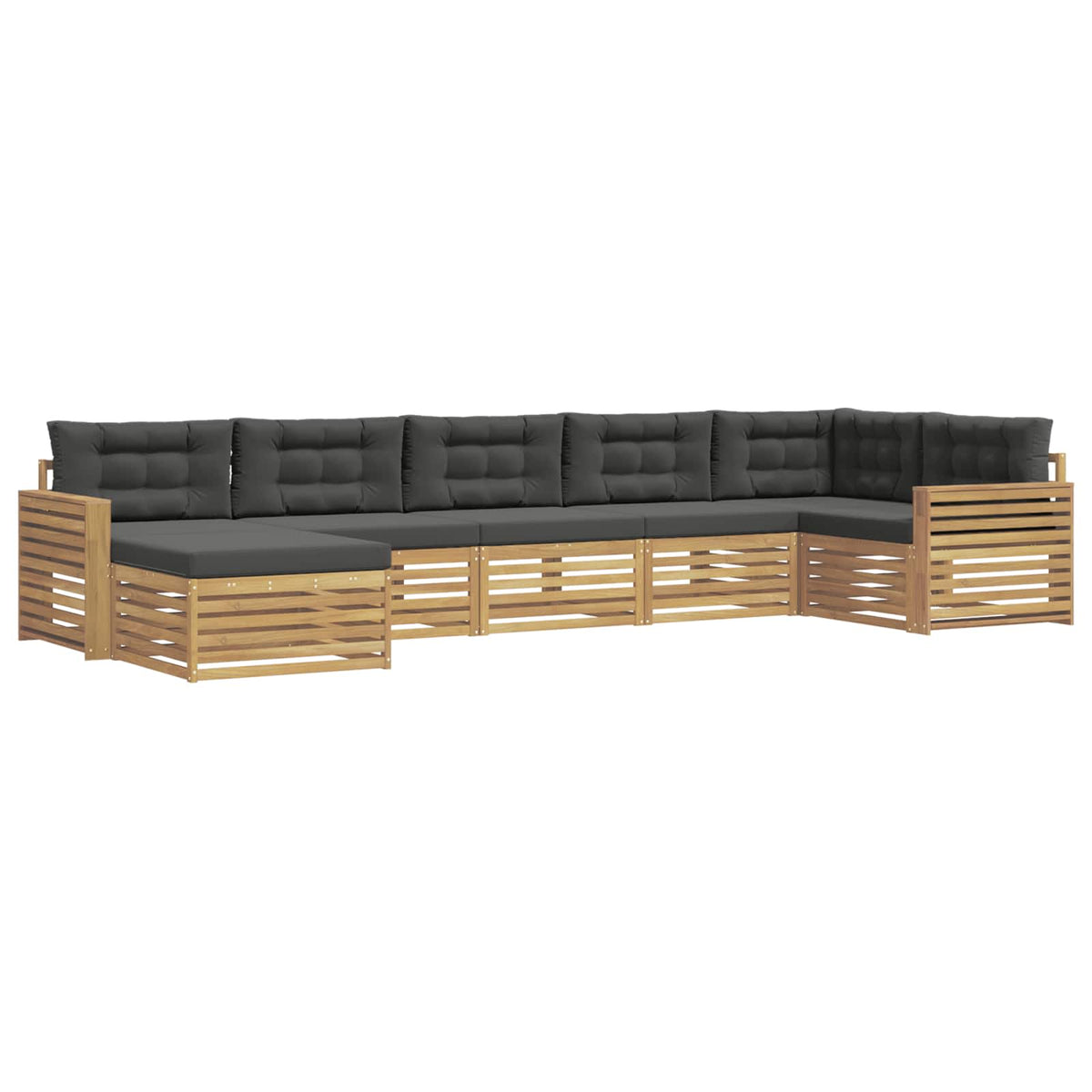 Set vanjskih sofa 7 kom. Bijela i antracit Smeđa 410 x 172,5 x 73 cm